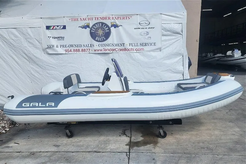 The Image of 2025 Gala A400L inflatable boat displayed at Tender Care Boats dealership. - 0
