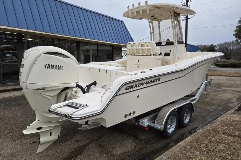 Slide: The Image of 2026 Grady-White Fisherman 236 boat with Yamaha engine on trailer. - 6