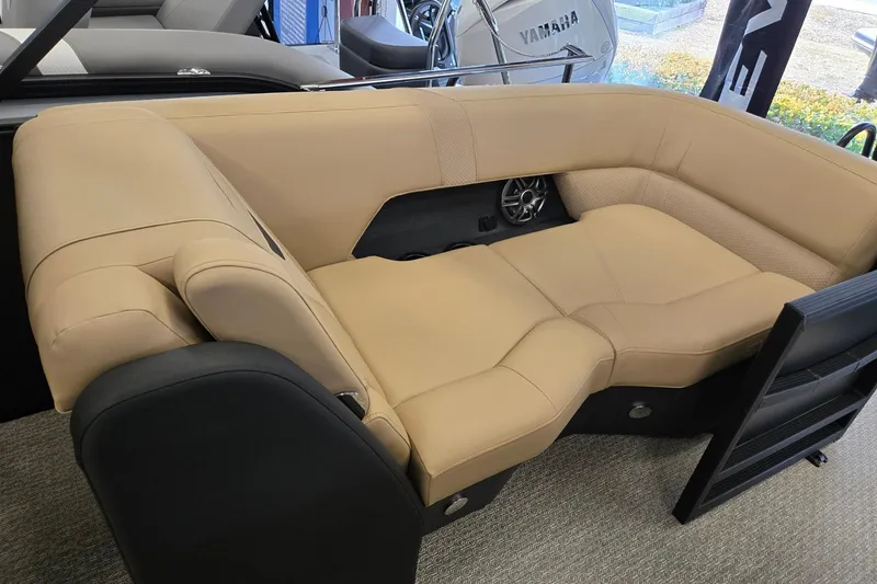 Slide: The Image of Luxurious beige seating in 2026 Evotti 521QL boat interior, featuring modern design and comfort. - 17