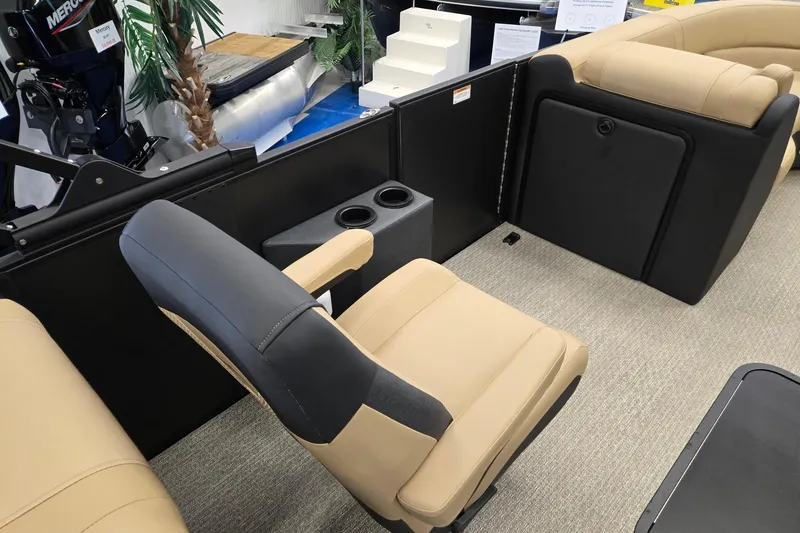 Slide: The Image of Luxury seating in 2026 Evotti 521QL boat with cup holders and modern design. - 29