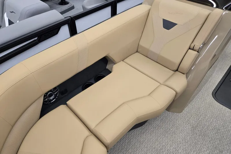 Slide: The Image of Luxurious beige seating in 2026 Evotti 521QL boat interior. - 5
