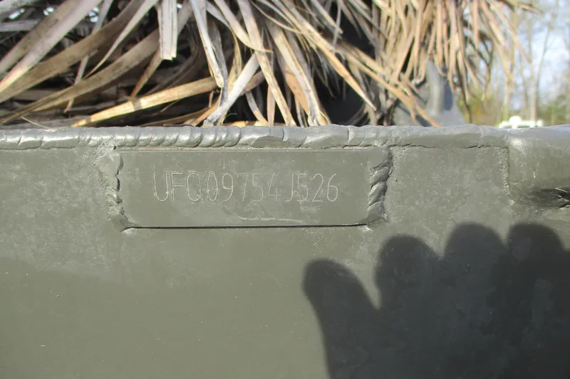 Slide: The Image of Close-up of 2026 Gator Tail 1748 GATOR hull identification number. - 8