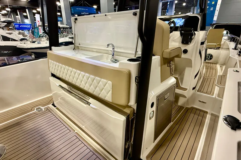 Slide: The Image of 2026 Zodiac X9CC boat interior with sink and seating, showcasing luxury design and functionality. - 13
