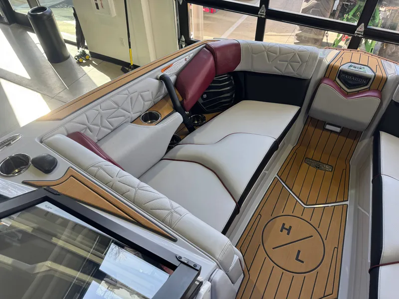 Slide: The Image of Interior of 2023 Nautique Super Air Nautique G23 Paragon with luxurious upholstery. - 19