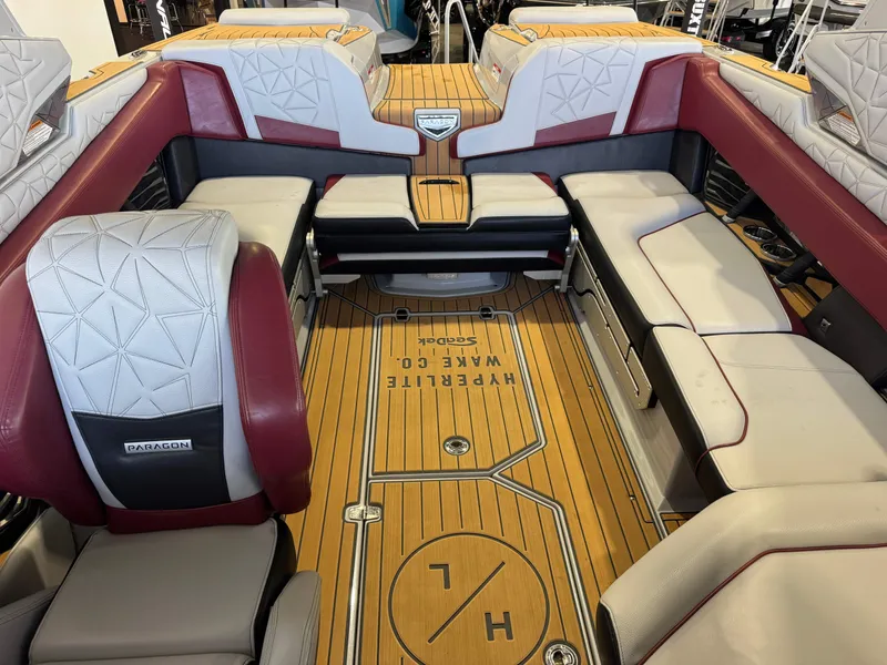 Slide: The Image of Interior of 2023 Nautique Super Air Nautique G23 Paragon with luxurious seating. - 22