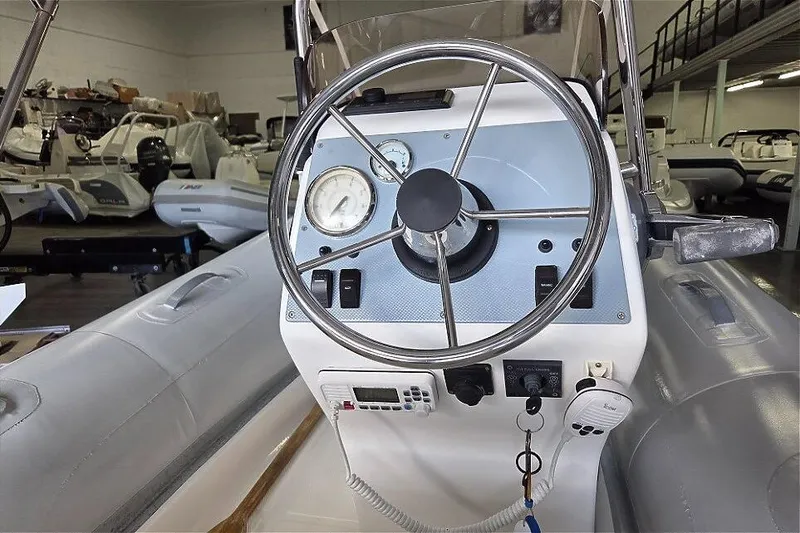 Slide: The Image of Interior of 2015 AB Inflatables Oceanus 12 VST boat with Evinrude 40HP engine. - 9