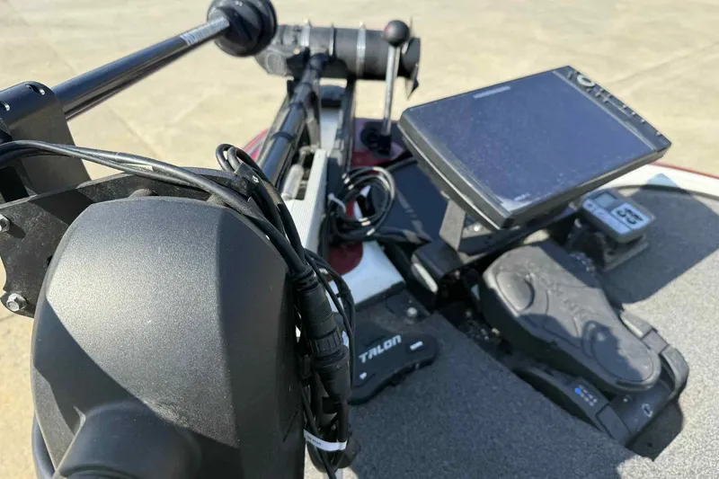 Slide: The Image of Close-up of 2014 Nitro Z-8 boat dashboard with electronic equipment and controls. - 10