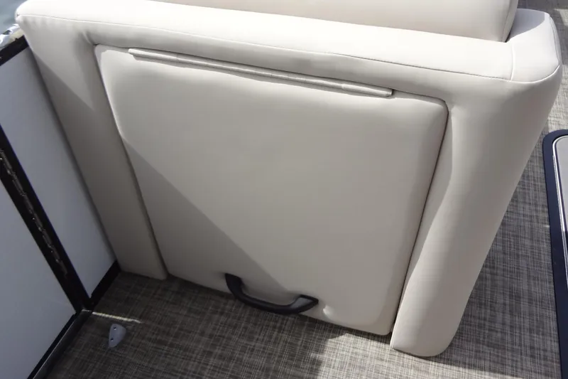 Slide: The Image of 2022 Harris FloteBote 230 Cruiser, beige seat detail on pontoon boat. - 39