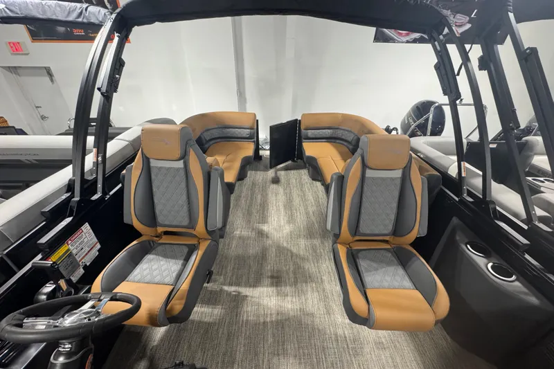 Slide: The Image of 2026 Bennington 22 SSR Luxe interior with luxurious seating and modern design. - 8