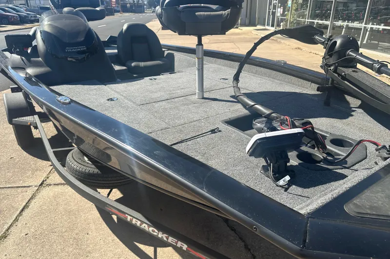 Slide: The Image of 2024 Tracker Pro Team 175 TXW fishing boat with trolling motor and spacious deck. - 6
