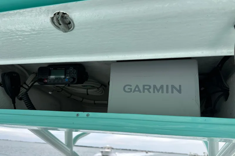 Slide: The Image of Stanley White Fishmaster 2026 boat with Garmin navigation equipment installed. - 7