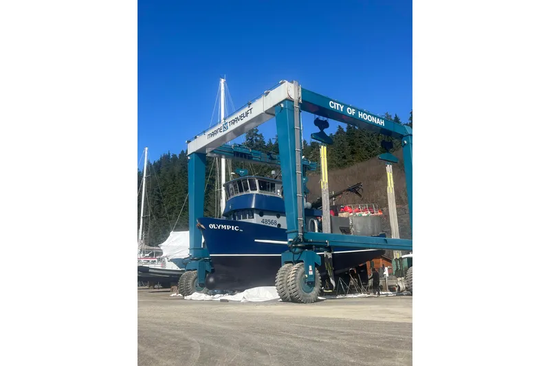 Slide: The Image of 1976 Custom 54 Steel Fishing Vessel in Hoonah, Alaska, on a marine travel lift. - 10