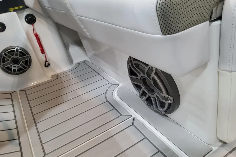 Slide: The Image of 2026 Formula 310 Bowrider OB interior with speakers and stylish flooring. - 59