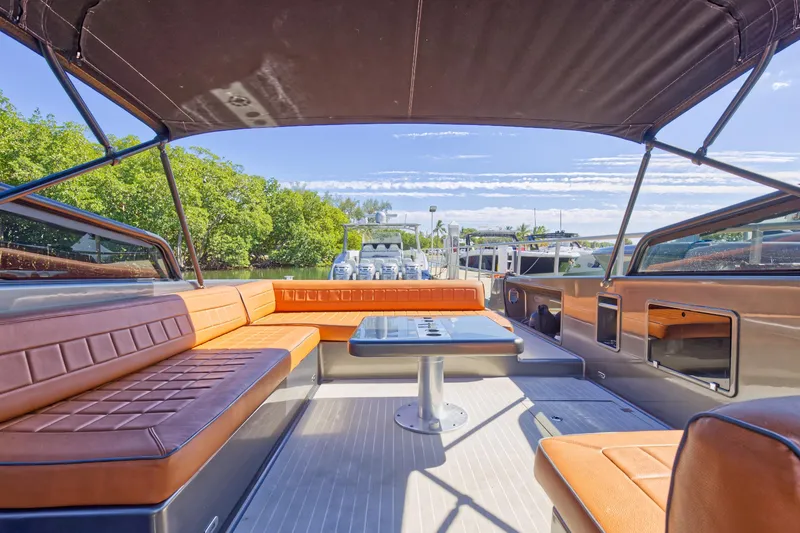 Slide: The Image of Luxurious 2015 VanDutch 40 yacht with spacious seating and modern design. - 20