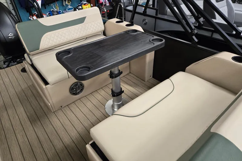 Slide: The Image of Interior of 2026 Godfrey Sweetwater 2286 DT pontoon boat with seating and table. - 16