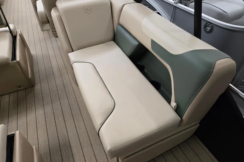 Slide: The Image of Luxurious seating on 2026 Godfrey Sweetwater 2286 DT pontoon boat, featuring elegant upholstery. - 20