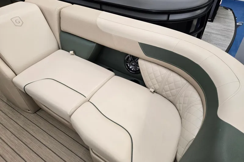 Slide: The Image of Luxurious seating on 2026 Godfrey Sweetwater 2286 DT pontoon boat, featuring elegant design and comfort. - 6