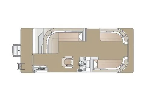 Slide: The Image of Manufacturer Provided Image: Top view layout of 2021 Crest Classic LX 200 L pontoon boat. - 22