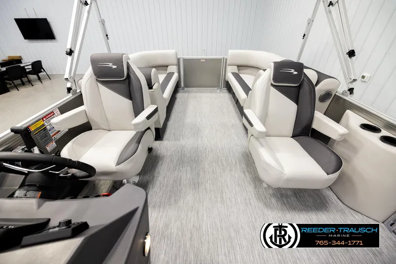 Slide: The Image of 2026 Bennington 22 SSRSF boat interior with luxurious seating and modern design. - 14