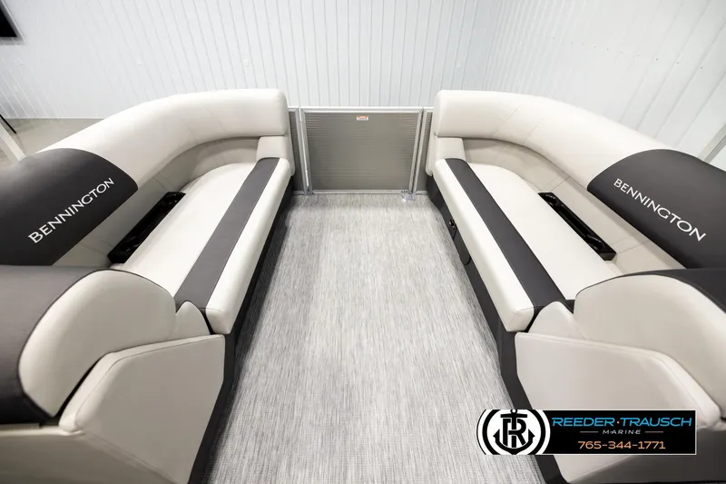 Slide: The Image of 2026 Bennington 22 SSRSF boat interior with luxurious seating and modern design. - 15