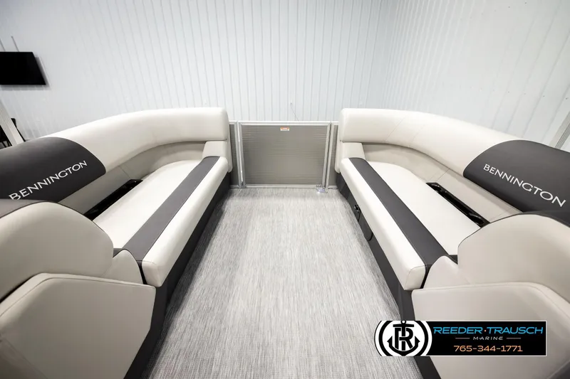 Slide: The Image of 2026 Bennington 22 SSRSF boat interior with luxurious seating and modern design. - 25