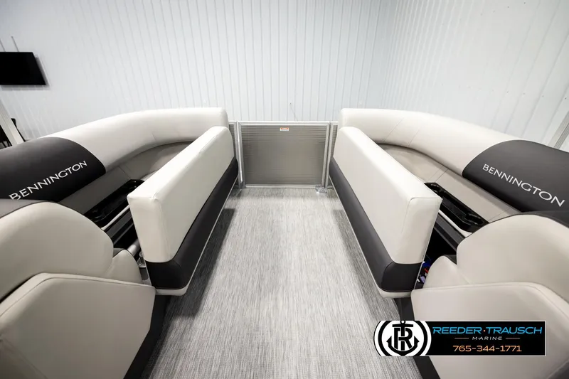 Slide: The Image of 2026 Bennington 22 SSRSF boat interior with plush seating and modern design. - 26
