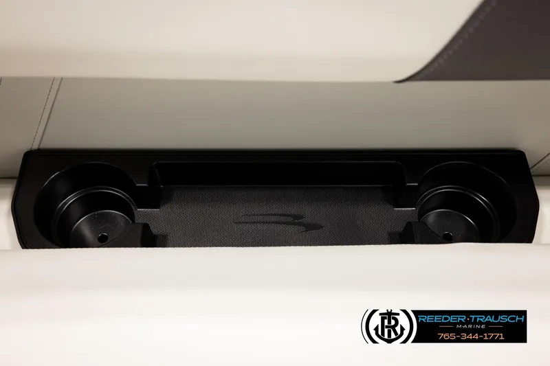 Slide: The Image of 2026 Bennington 22 SSRSF boat cup holders and storage compartment detail. - 41