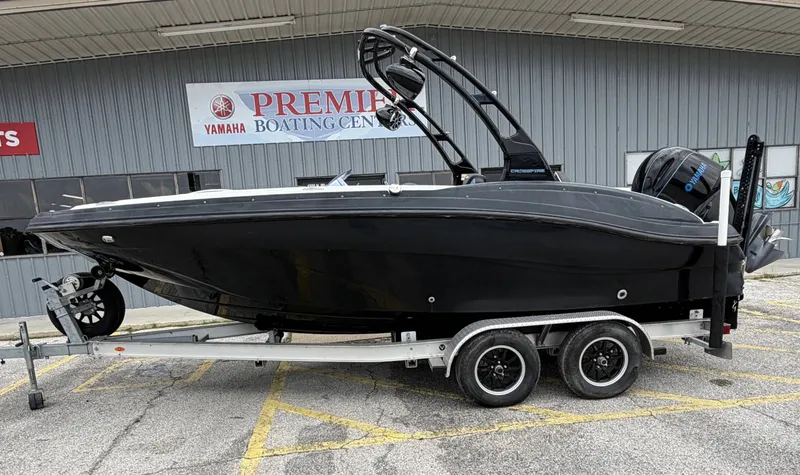 Slide: The Image of 2015 Hurricane SS203 CROSSFIR boat on trailer at boating center. - 3