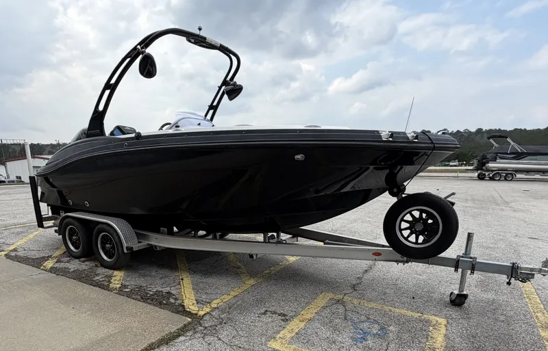 Slide: The Image of Black Hurricane SS203 CROSSFIR boat on trailer, 2015 model. - 8