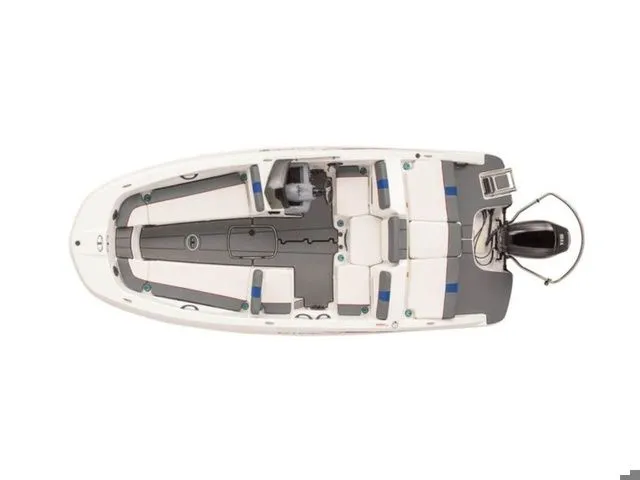 The Image of Aerial view of a 2022 Tahoe T18 boat, interior layout visible. - 1