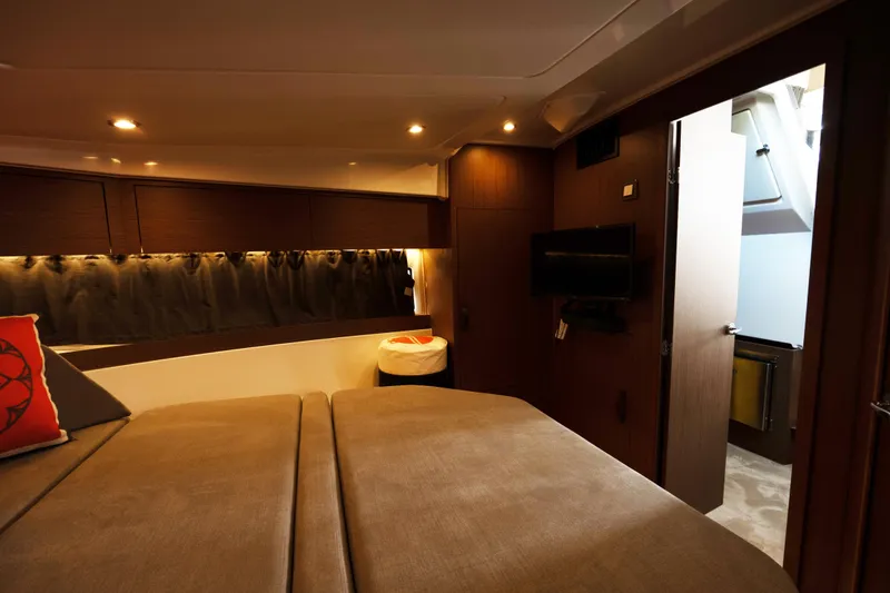 Slide: The Image of Luxurious interior of 2022 Beneteau Antares 11 Coupe with cozy bed and modern amenities. - 22