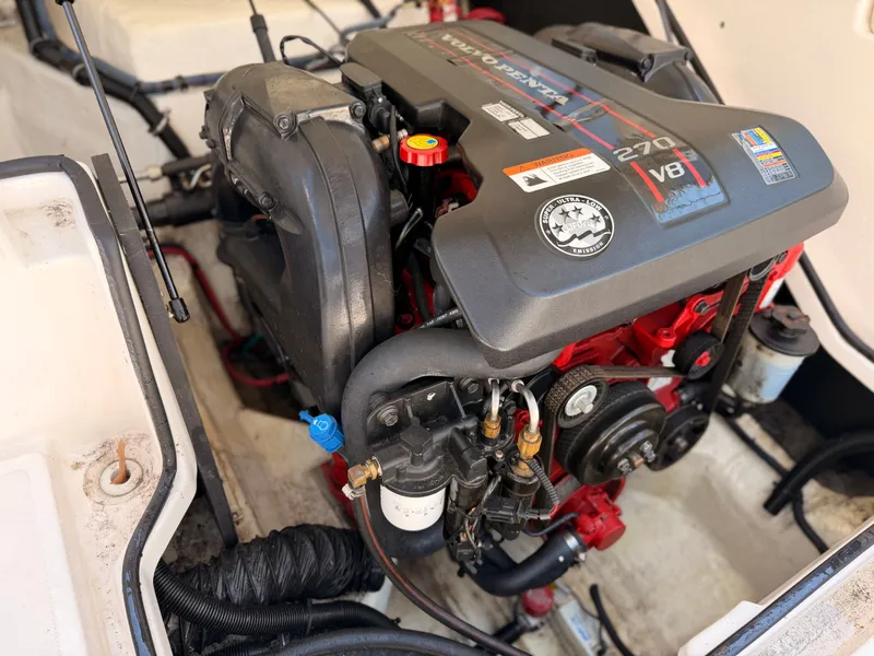 Slide: The Image of Volvo Penta V8 engine in 2019 Monterey 258SS Super Sport boat. - 46