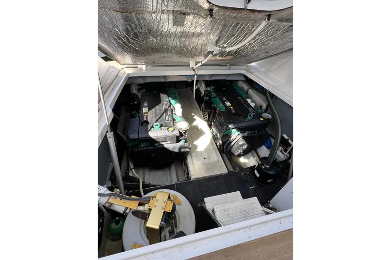 Slide: The Image of Luxurious bathroom in 2007 Chris-Craft Roamer 40 yacht with modern fixtures and elegant design. - 40