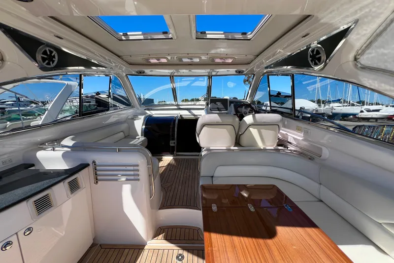 Slide: The Image of Engine compartment of 2007 Windy Typhoon 43 yacht, showcasing dual Volvo Penta engines. - 9