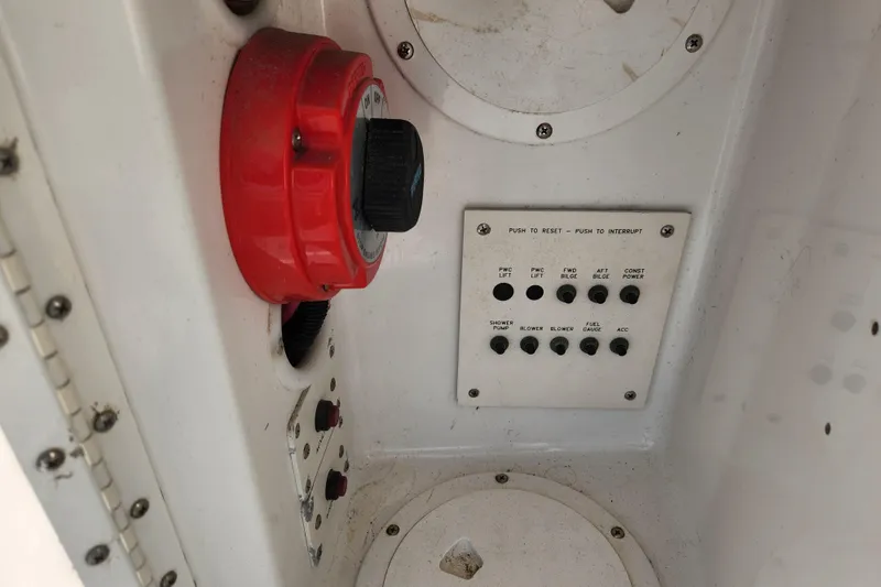 Slide: The Image of Interior of 2000 Formula 41 Performance Cruiser with white seating and modern design. - 18