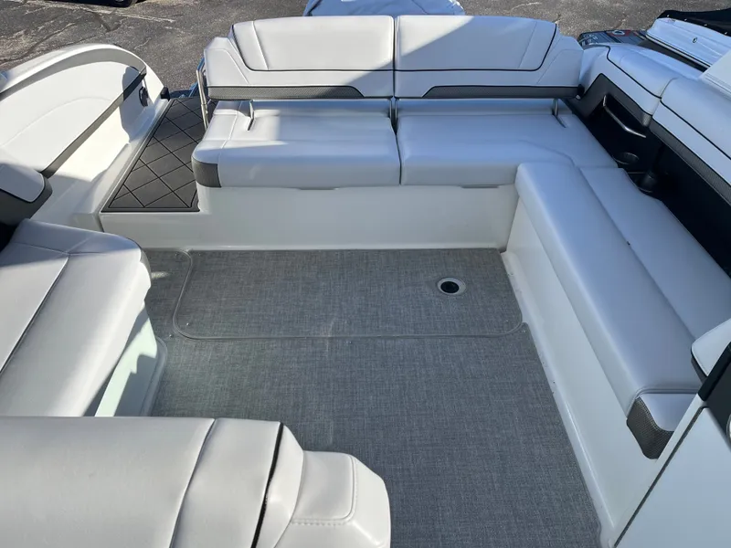 Slide: The Image of Interior of 2024 Formula 330 CBR with gray upholstery. - 7