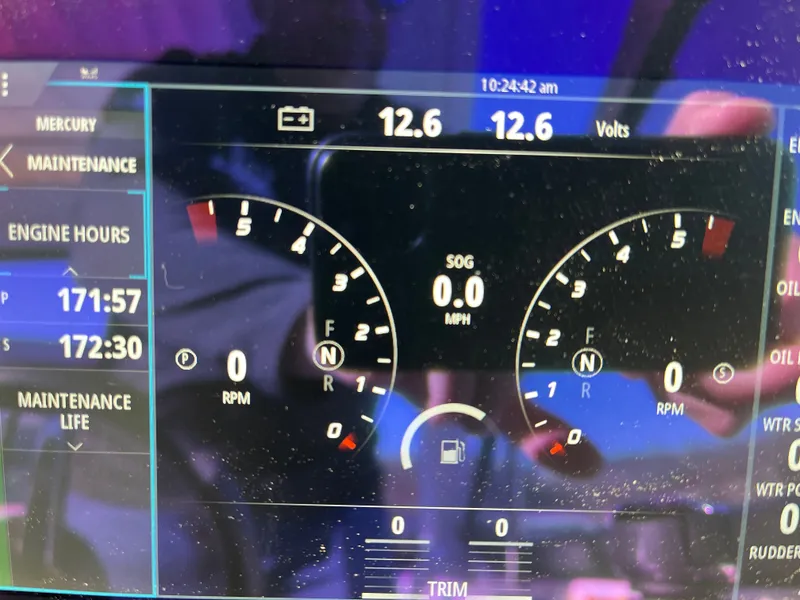 Slide: The Image of 2024 Formula 330 CBR dashboard displaying engine hours. - 9