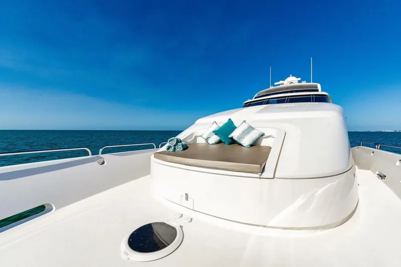 Slide: The Image of Luxurious 2001 Lazzara 94 Motor Yacht with sun deck and ocean view. - 44