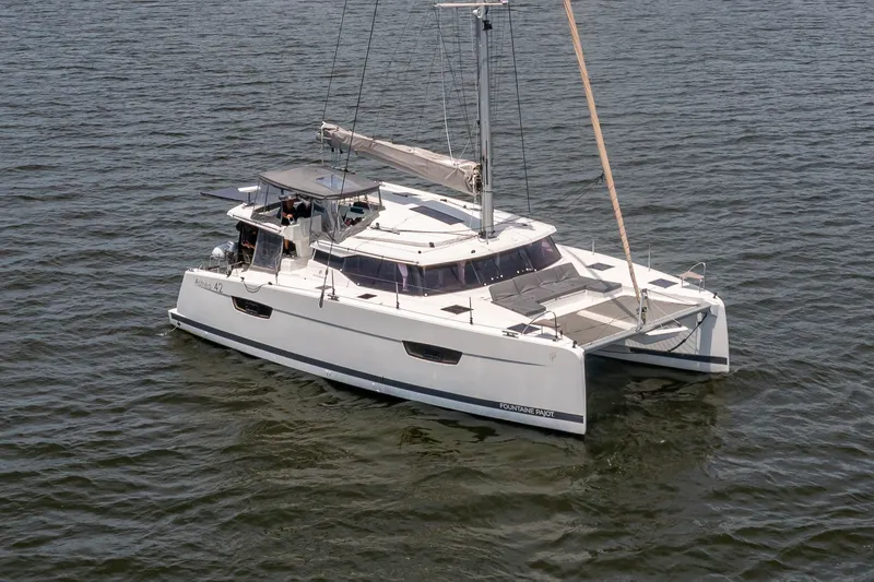 Slide: The Image of 2019 Fountaine Pajot Astrea 42 Catamaran on the water. - 20
