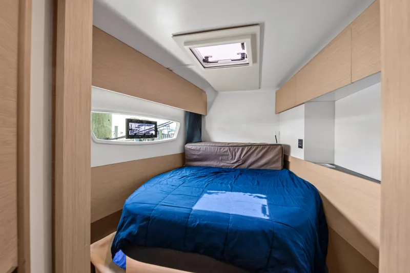 Slide: The Image of Interior of 2019 Fountaine Pajot Astrea 42 with cozy bed. - 23