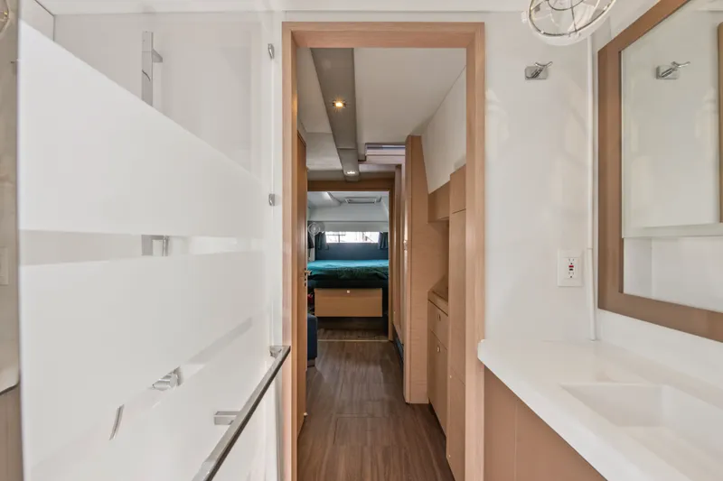 Slide: The Image of Interior of 2019 Fountaine Pajot Astrea 42 Catamaran, featuring modern design. - 33