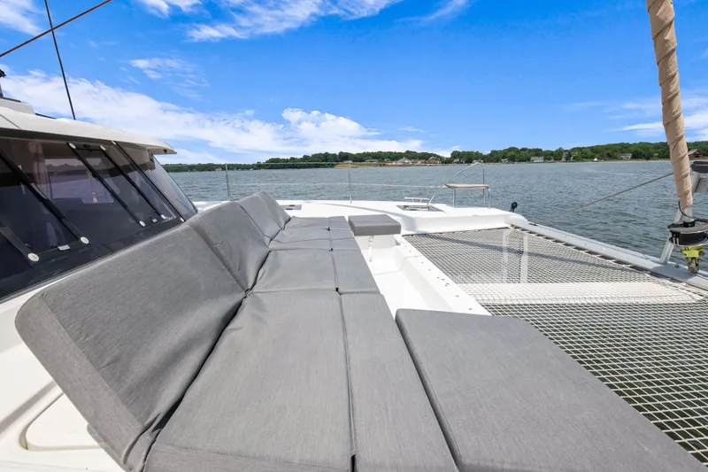 Slide: The Image of Fountaine Pajot Astrea 42 Catamaran on calm water, 2019 model. - 38