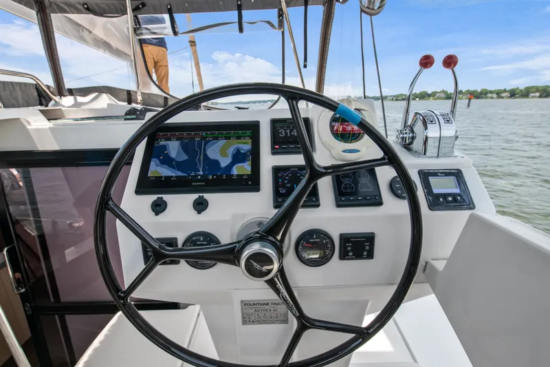 Slide: The Image of Helm of Fountaine Pajot Astrea 42 Catamaran, 2019 model. - 41