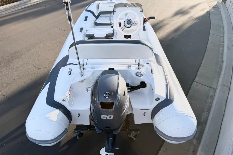Slide: The Image of 2021 Walker Bay Generation 10 LTE inflatable boat with Yamaha 20 HP outboard motor. - 20