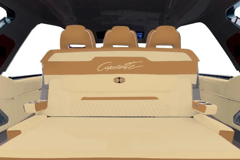 Slide: The Image of Luxury Cigarette Thunder 2026 boat interior with multiple powerful outboard engines. - 10