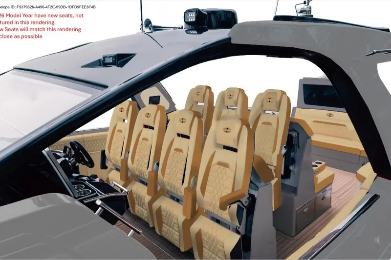 Slide: The Image of 2026 Cigarette Thunder boat, sleek design, powerful engines, side view. - 4