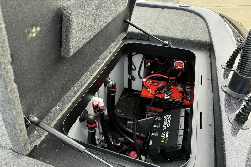 Slide: The Image of Manufacturer Provided Image: 2019 Skeeter ZX 200 fishing boat, top view, showing seating and storage compartments. - 28