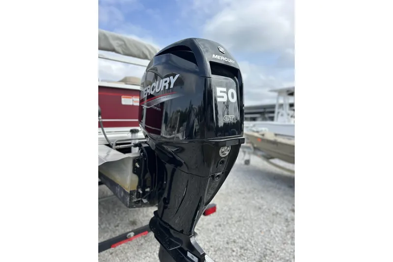 Slide: The Image of 2018 Sun Tracker Bass Buggy 18 DLX with Mercury 50 HP outboard motor. - 3
