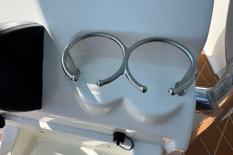 Slide: The Image of Stainless steel cup holders on 2025 Key West 219 FS boat console. - 47