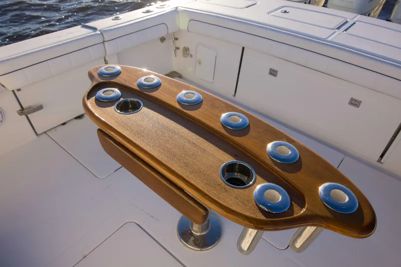 Slide: The Image of Luxury fishing rod holder on 2016 Regulator 41 boat deck. - 23